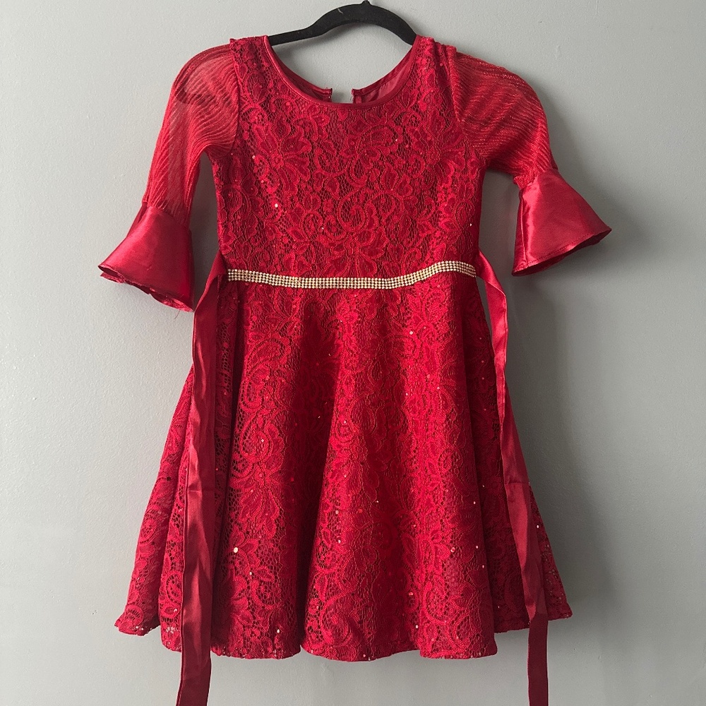 Girls size 7/8 glam lace dress party church concert